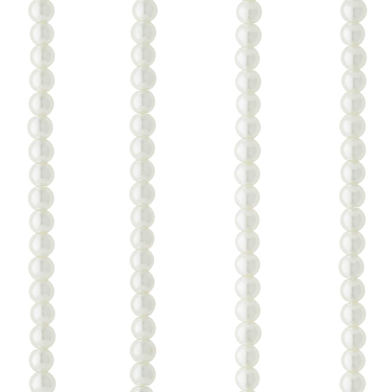 White Pearl Glass Beads, 6mm by Bead Landing&#x2122;
